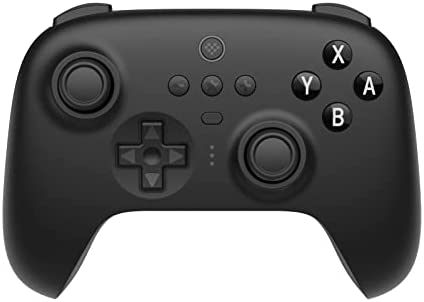 This one has a lot more than 12 buttons and 6 axes, but it is the gamepad I use. It&rsquo;s the 8bitdo ultimate controller. The traditional buttons are four face buttons (ABXY or ◯✖▲◼), the left and right buttons (or bumpers), the start and back buttons (here they&rsquo;re plus and minus, these tend to be the least codified as Sony and Microsoft keep changing them to chase trends), the Directional Pad (sometimes they&rsquo;re implemented as an axis that just maxes out when you press the button). The analog sticks have two axes each, up/down and left/right, and all modern game systems but the Nintendo Switch have an axis for each trigger, which is useful for driving cars in video games. This one also has a &lsquo;guide&rsquo; button, which spawns a menu, a &lsquo;pair&rsquo; button because it&rsquo;s bluetooth, which doesn&rsquo;t get sent to the computer, two buttons on the back where your middle fingers rest, and a gyroscope which implements 6 more axes, the gyroscope is becoming more and more standard for controllers. All in all it&rsquo;s a pretty complicated interface, but most games only use the traditional 12 buttons and 6 axes, and the Switch only supports four axes.